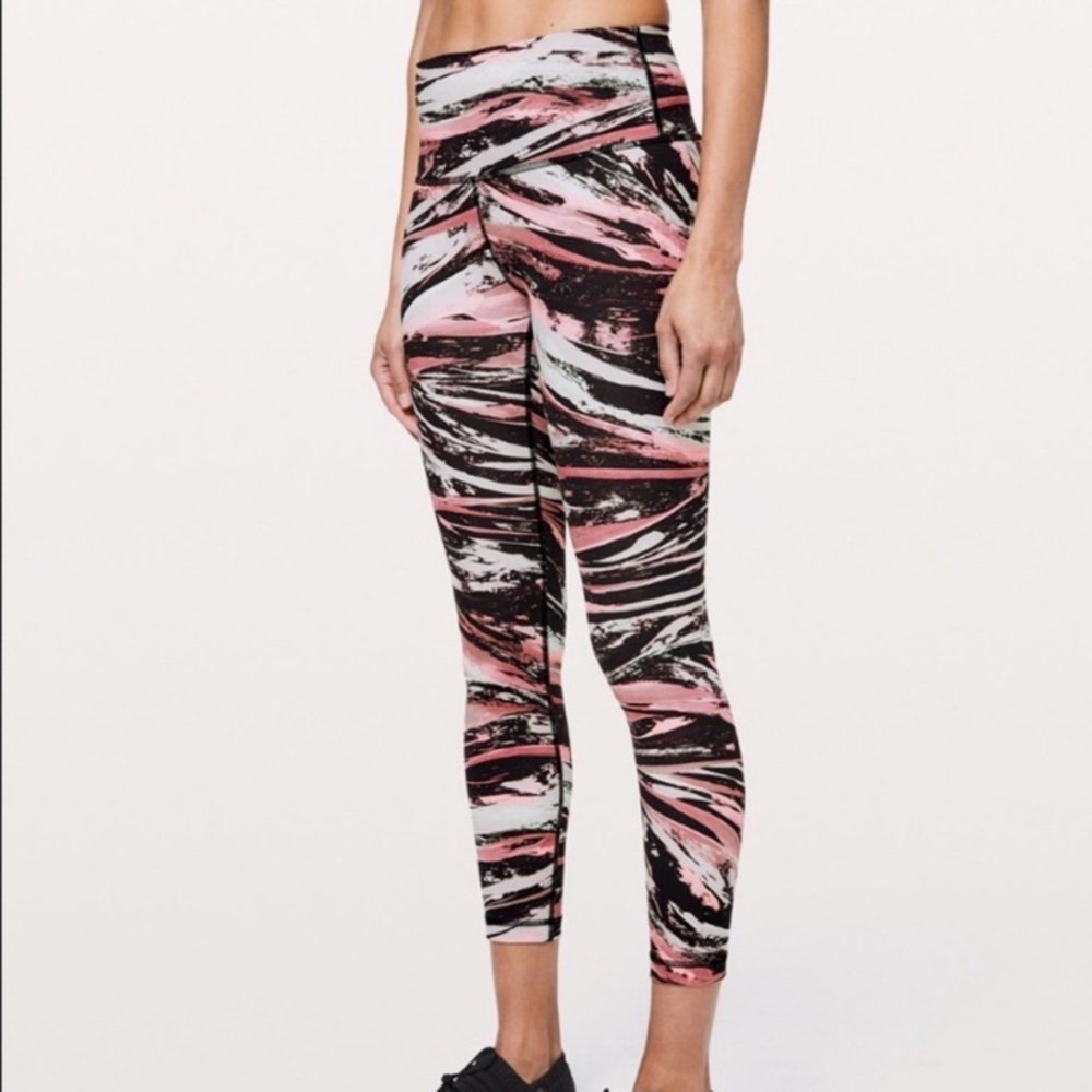 Lululemon Wunder Under 25” High-Rise - Size 4 - Black/Pink/White